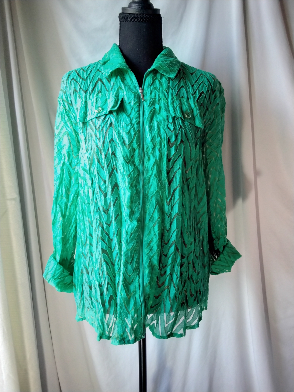 Multiples Emerald Green Textured Top/Jacket